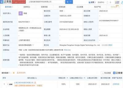 正帆科技于上海新設(shè)數(shù)字科技子公司